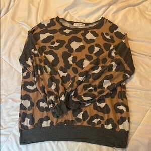 Leopard Print Long Sleeve Top